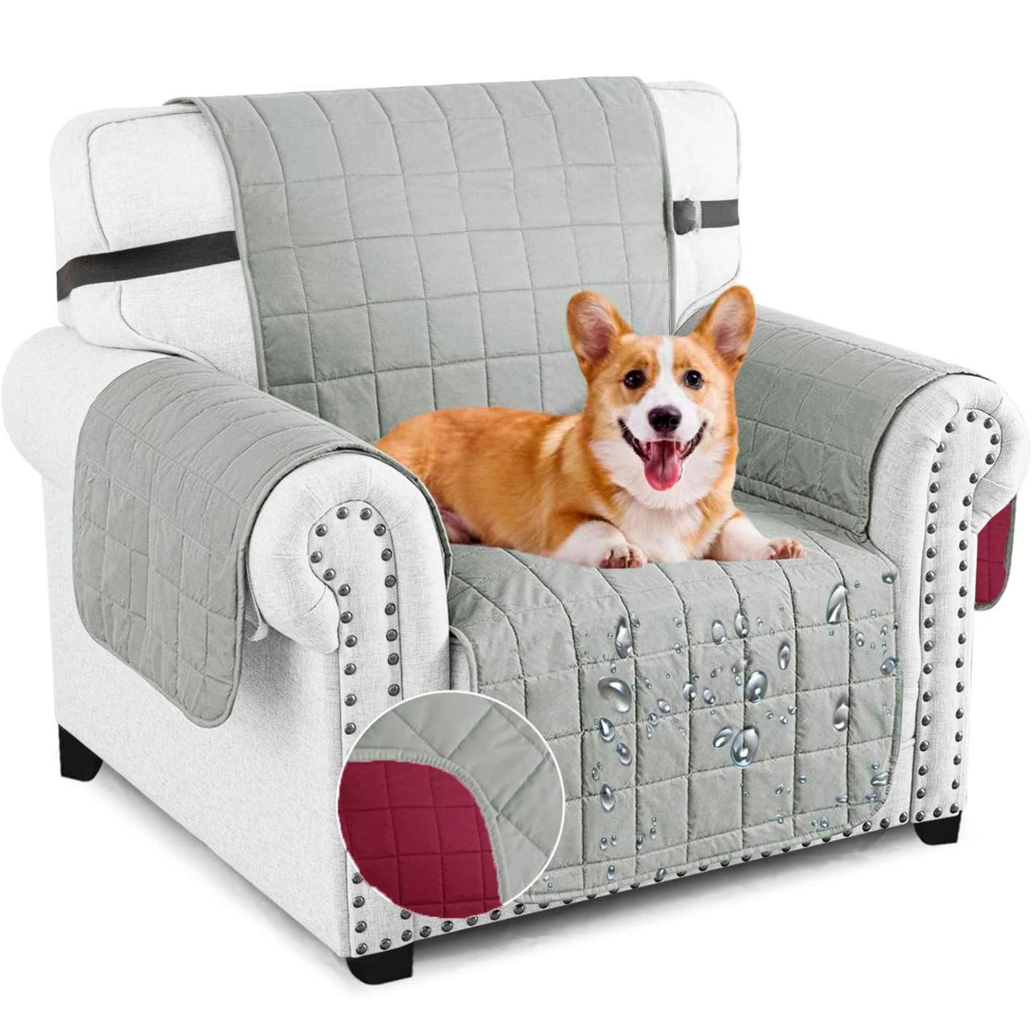 Protector de Sofá Acolchado Doble Faz De 1 Puesto