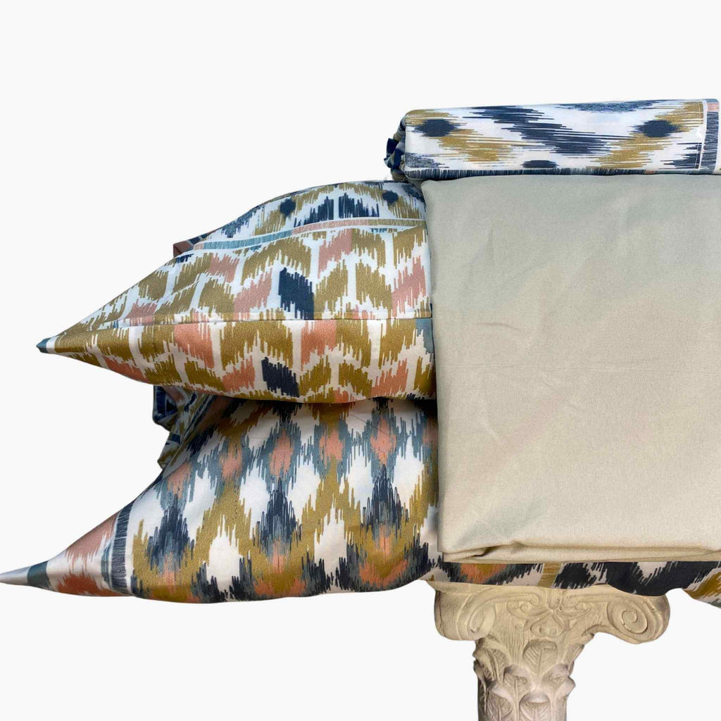 Juego de Sábanas Toscana Beige y Azul