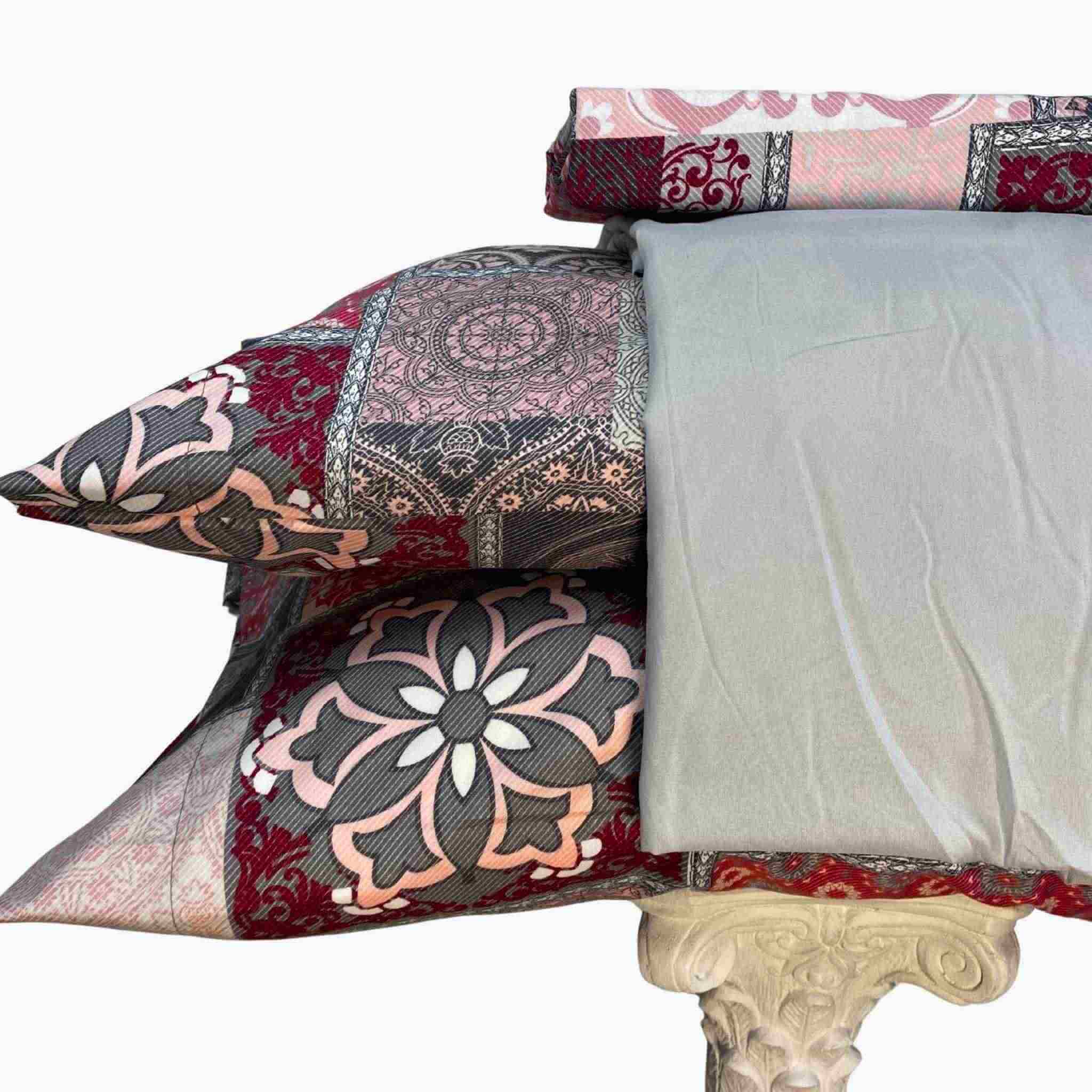 Juego de Sábanas Estambul Rosa y Gris