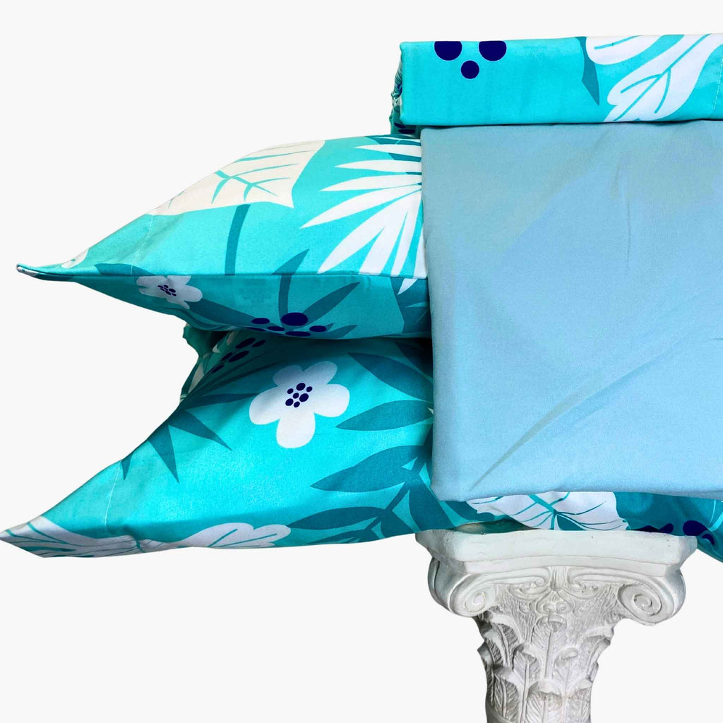 Juego De Sábanas Bahía Azul Turquesa