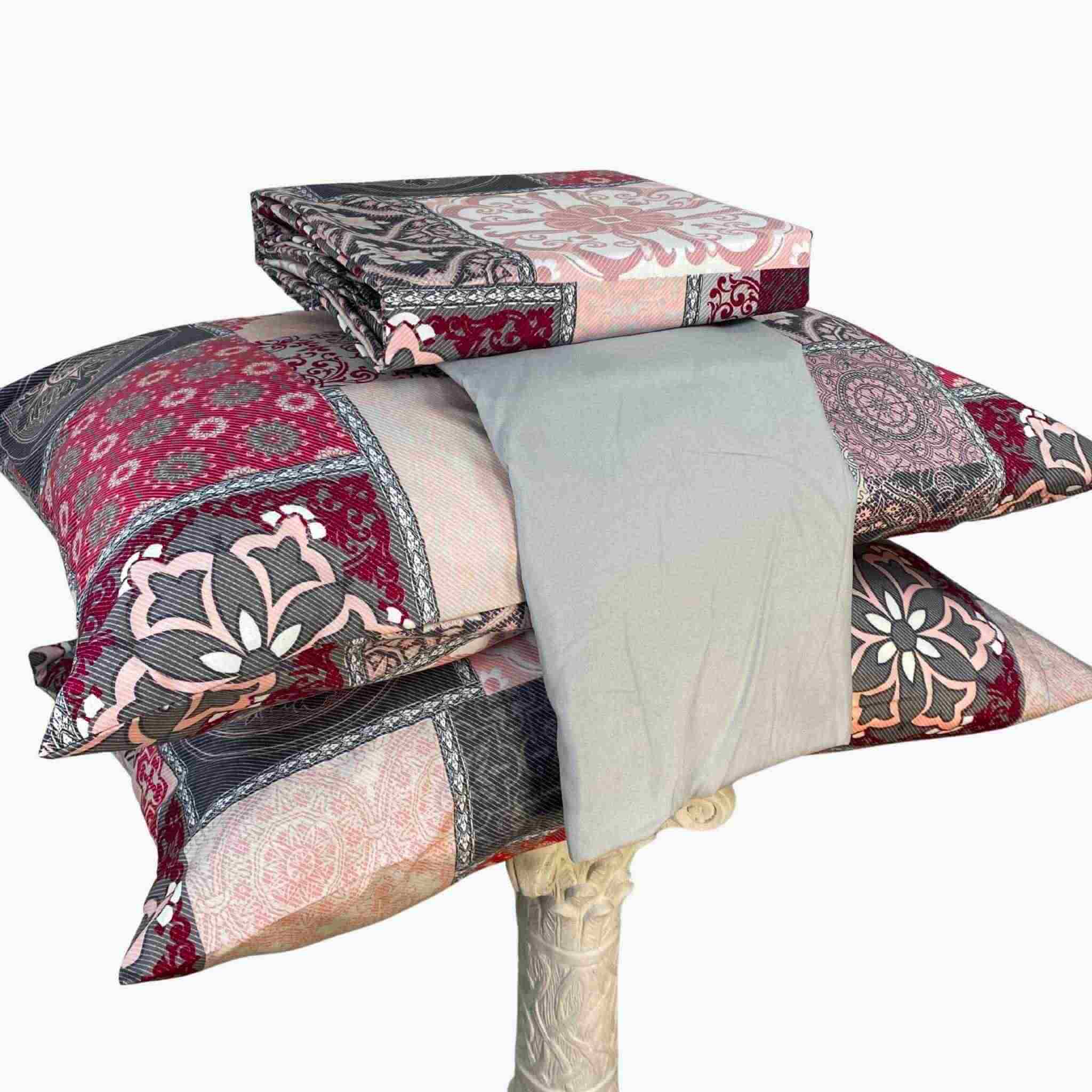 Juego de Sábanas Estambul Rosa y Gris