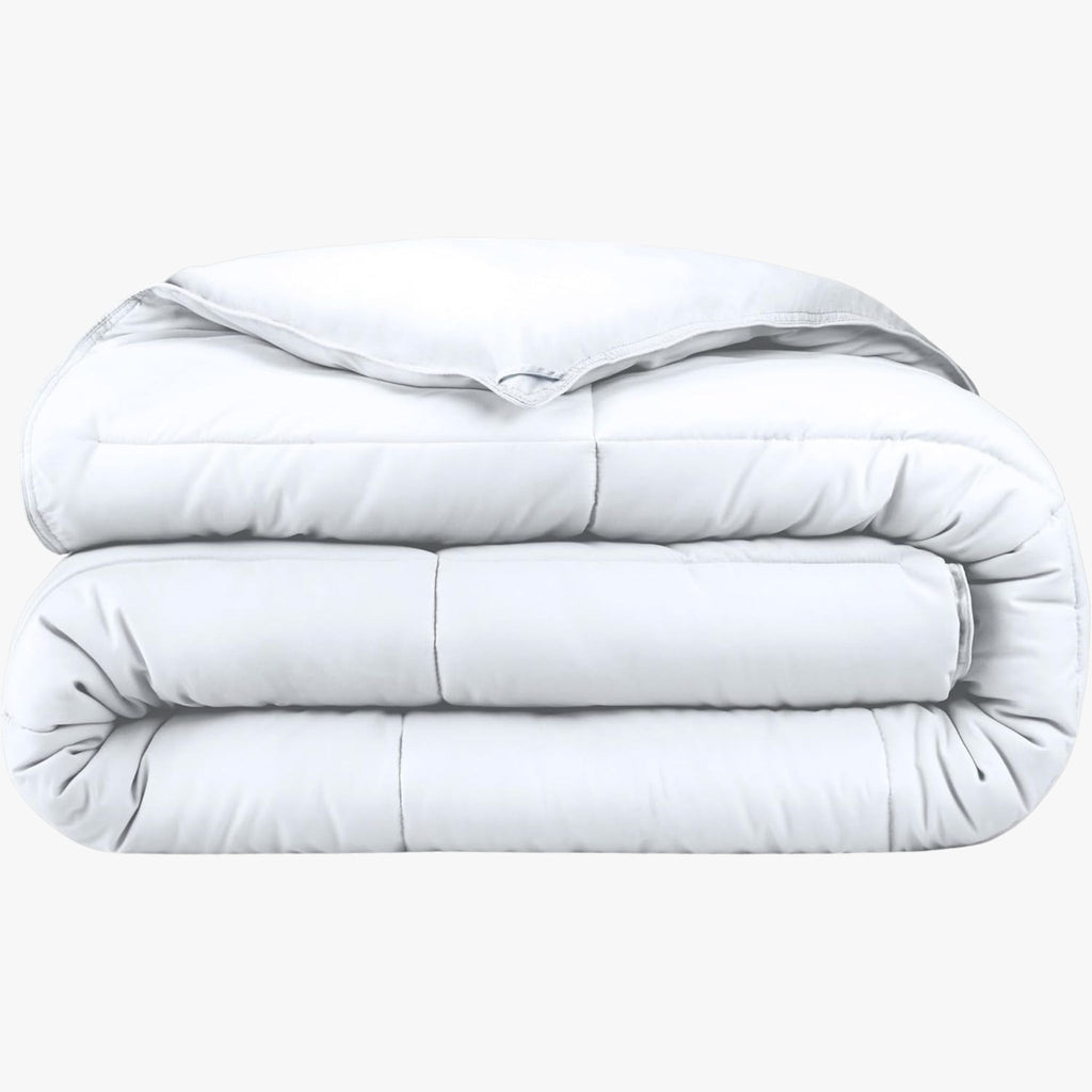 Plumon Delgado Liso En Microfibra Color Blanco