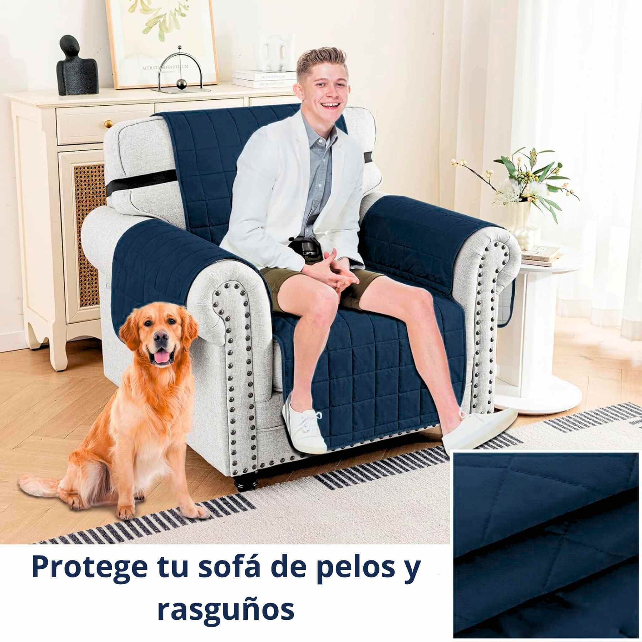 Protector de Sofá Acolchado Doble Faz De 1 Puesto