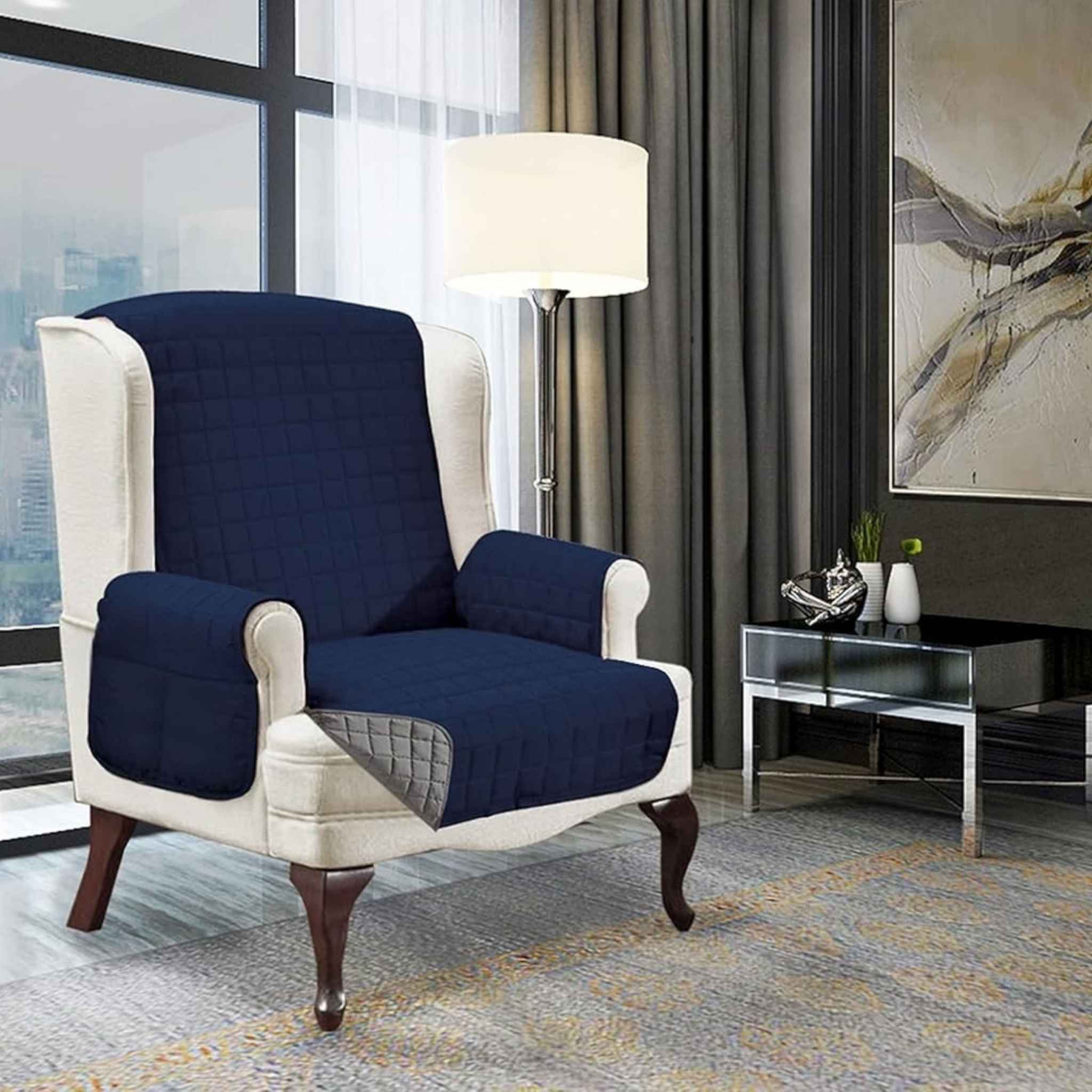 Protector de Sofá Acolchado Doble Faz De 1 Puesto