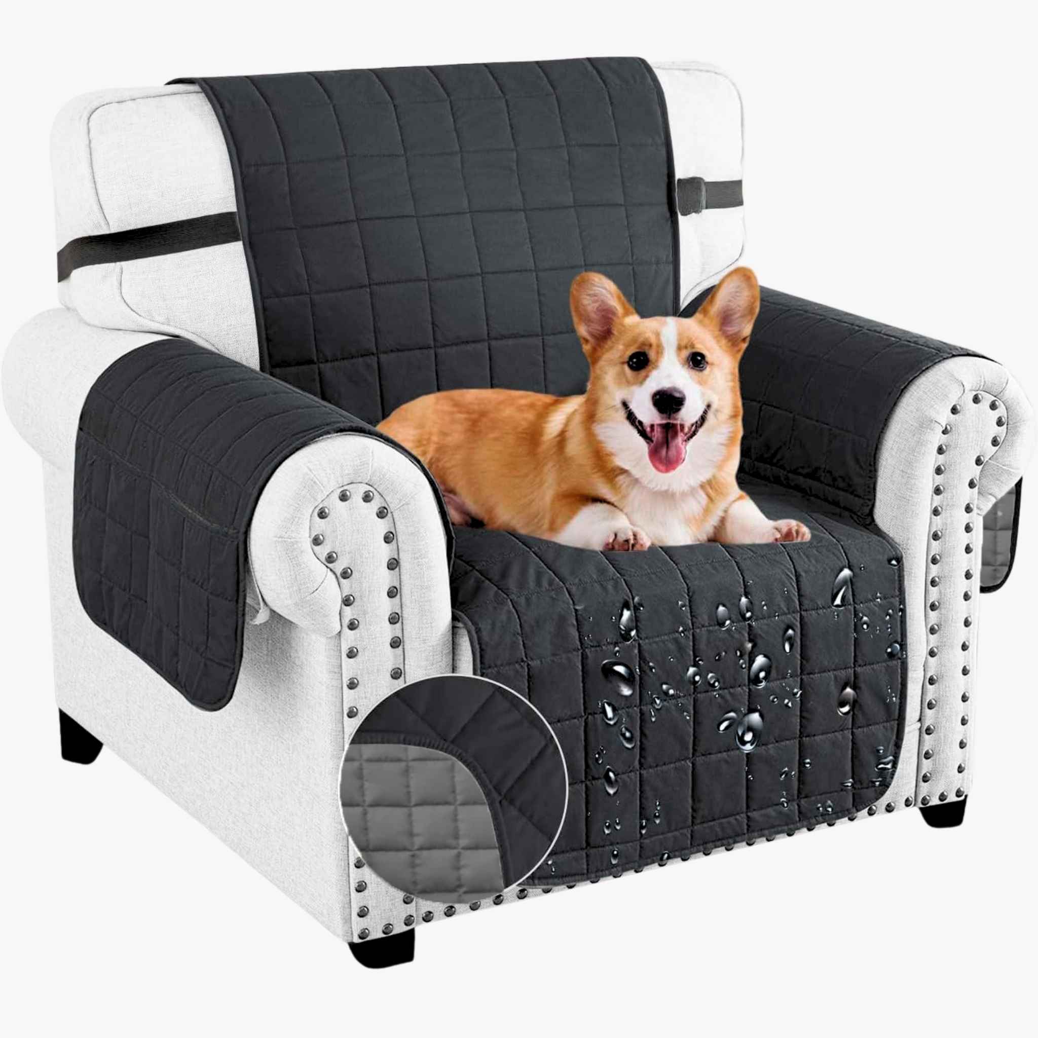 Protector de Sofá Acolchado Doble Faz De 1 Puesto