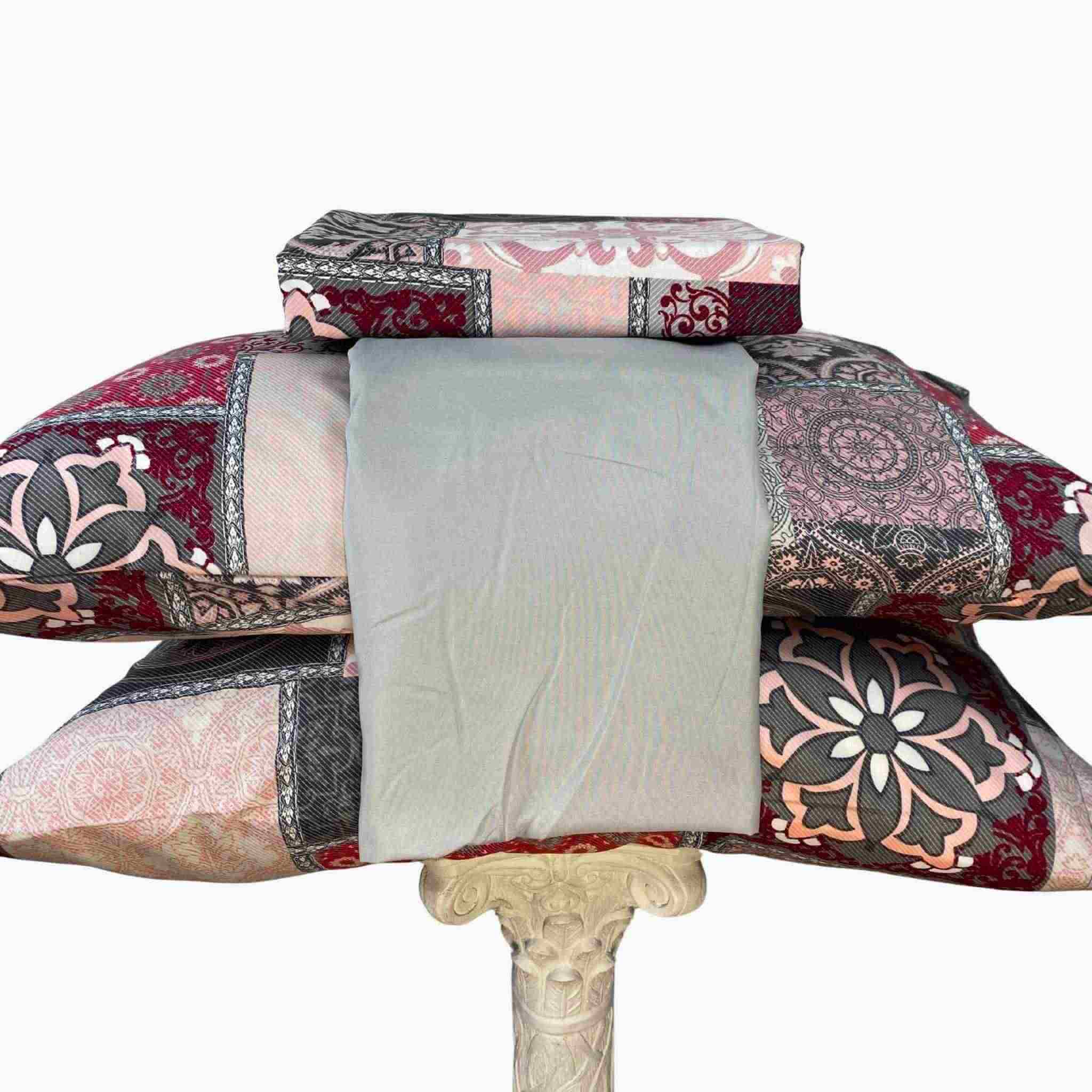 Juego de Sábanas Estambul Rosa y Gris