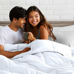 Plumon Delgado Liso En Microfibra Color Blanco