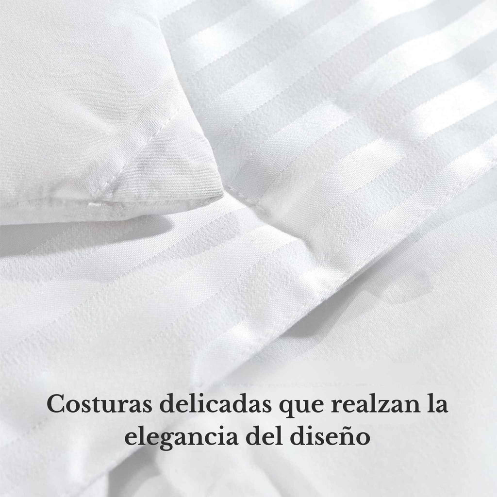 Plumón Blanco Estilo Hotel Raya Satinada y Tacto Suave