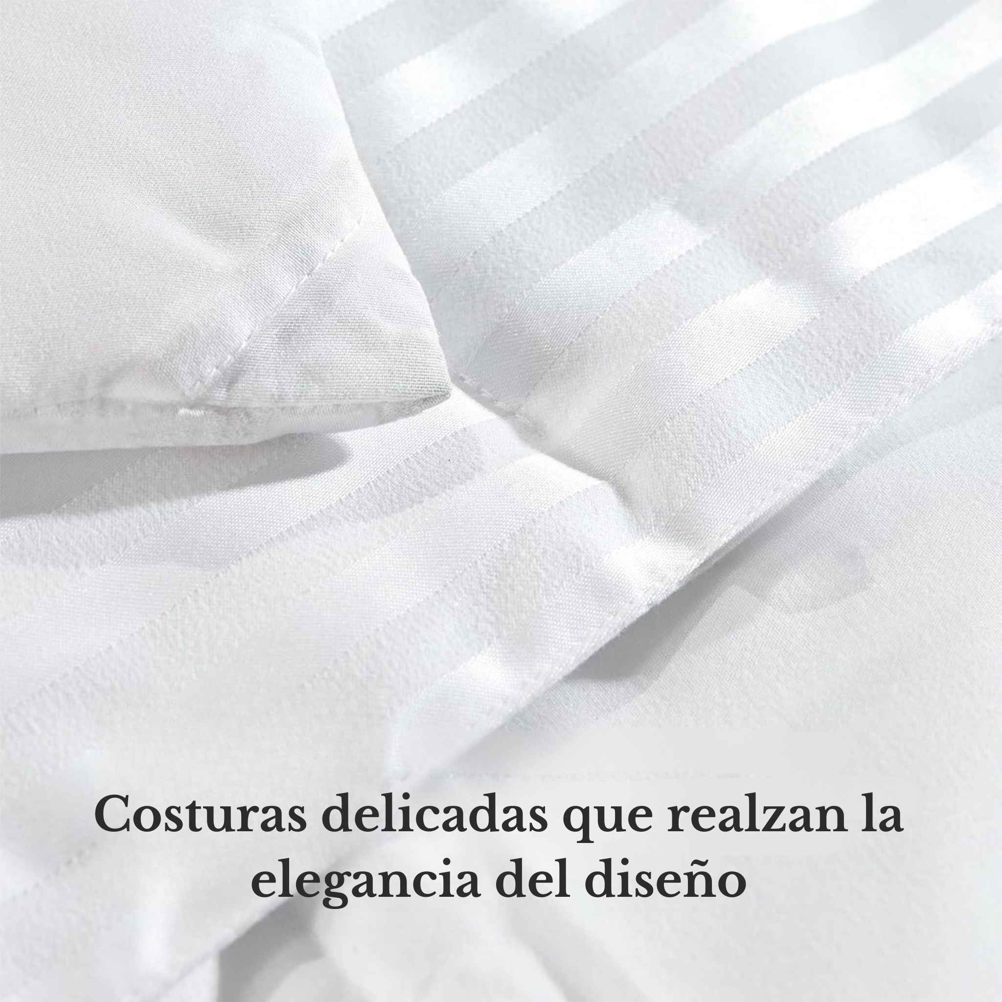 Plumón Blanco Estilo Hotel Raya Satinada y Tacto Suave