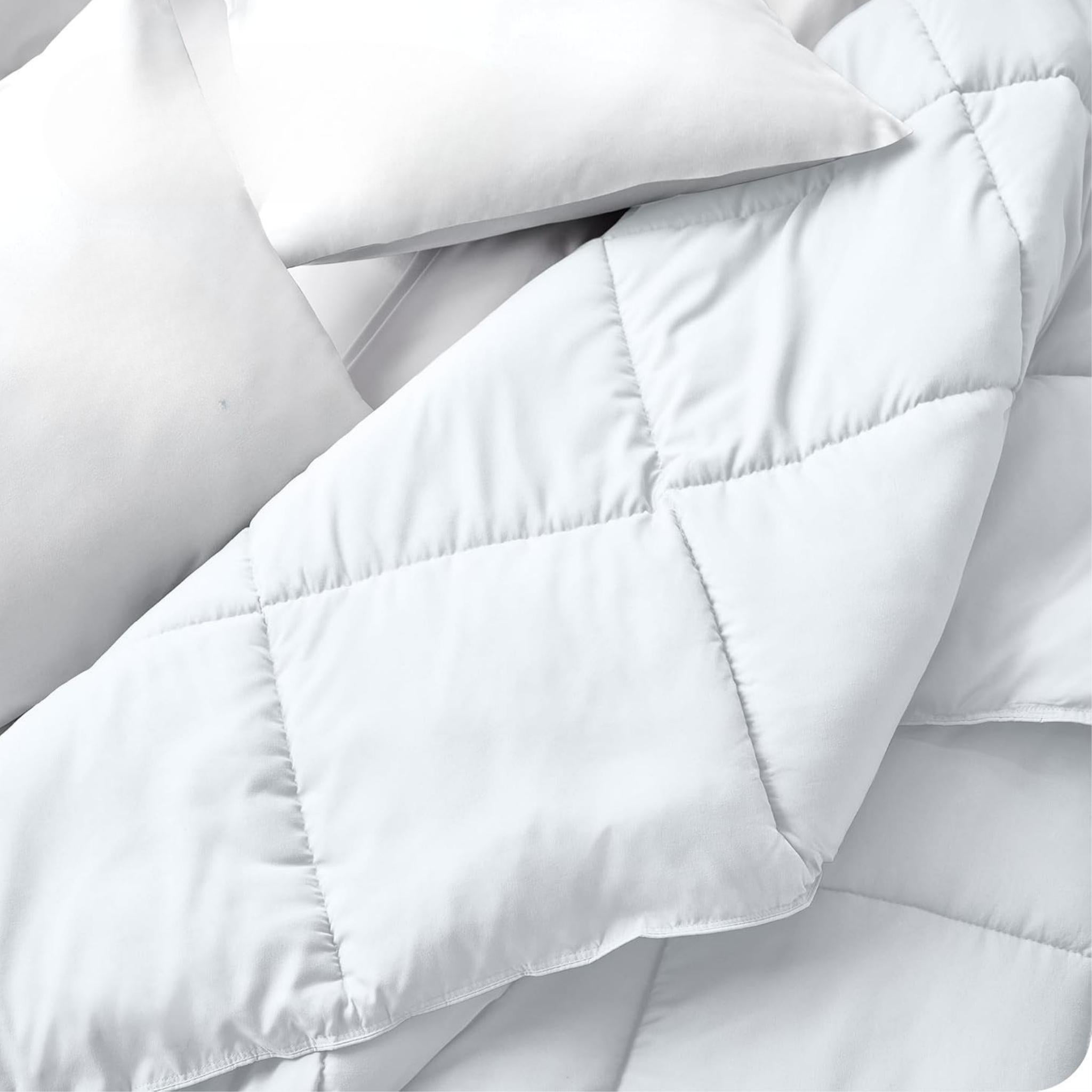 Plumon Delgado Liso En Microfibra Color Blanco