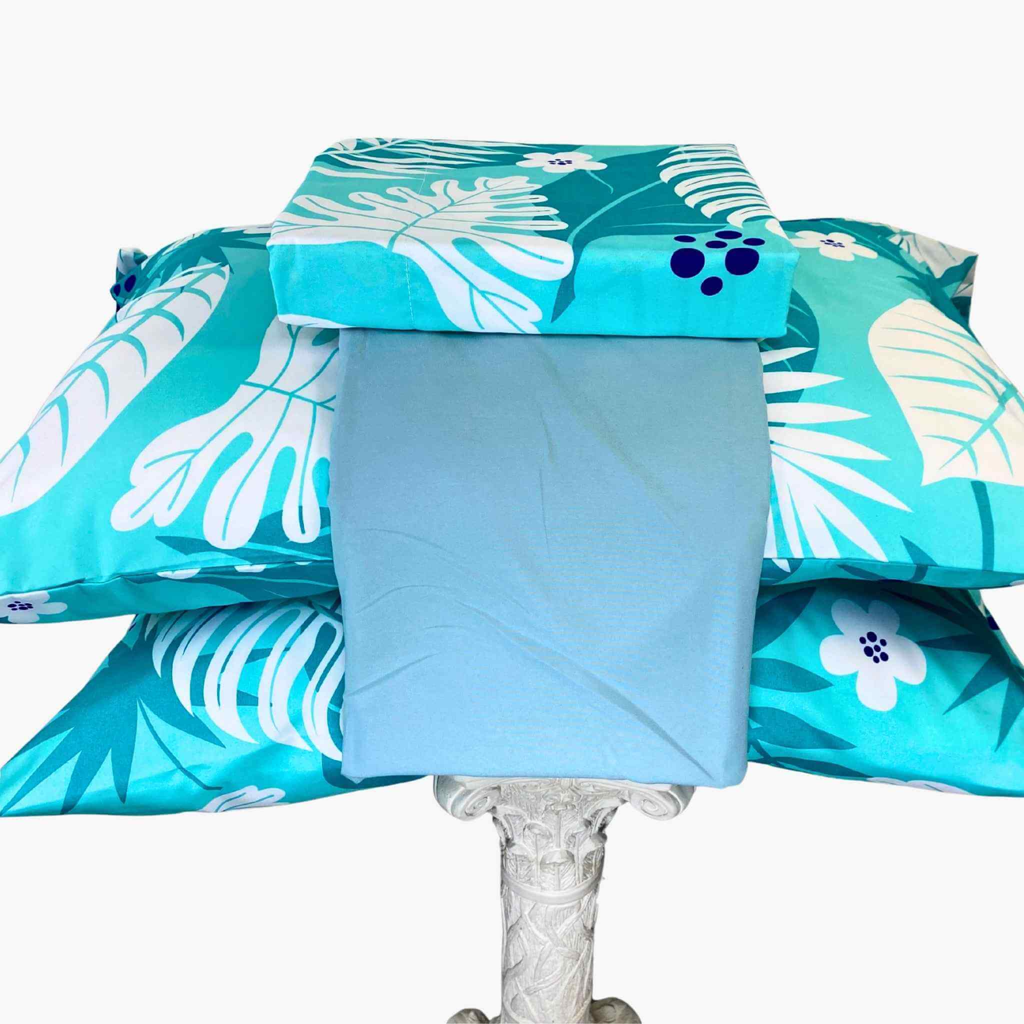 Juego De Sábanas Bahía Azul Turquesa