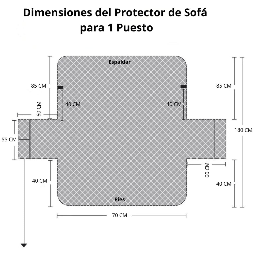 Protector de Sofá Acolchado Doble Faz De 1 Puesto