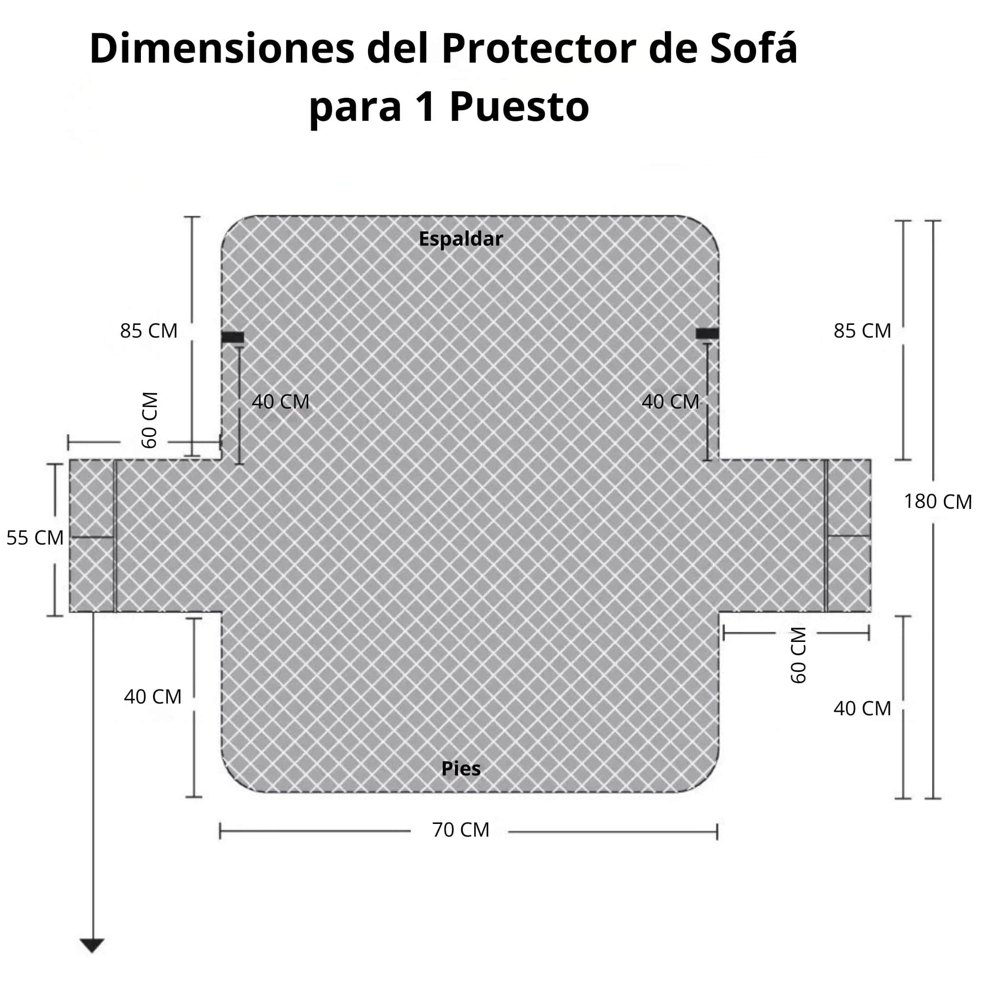 Protector de Sofá Acolchado Doble Faz De 1 Puesto