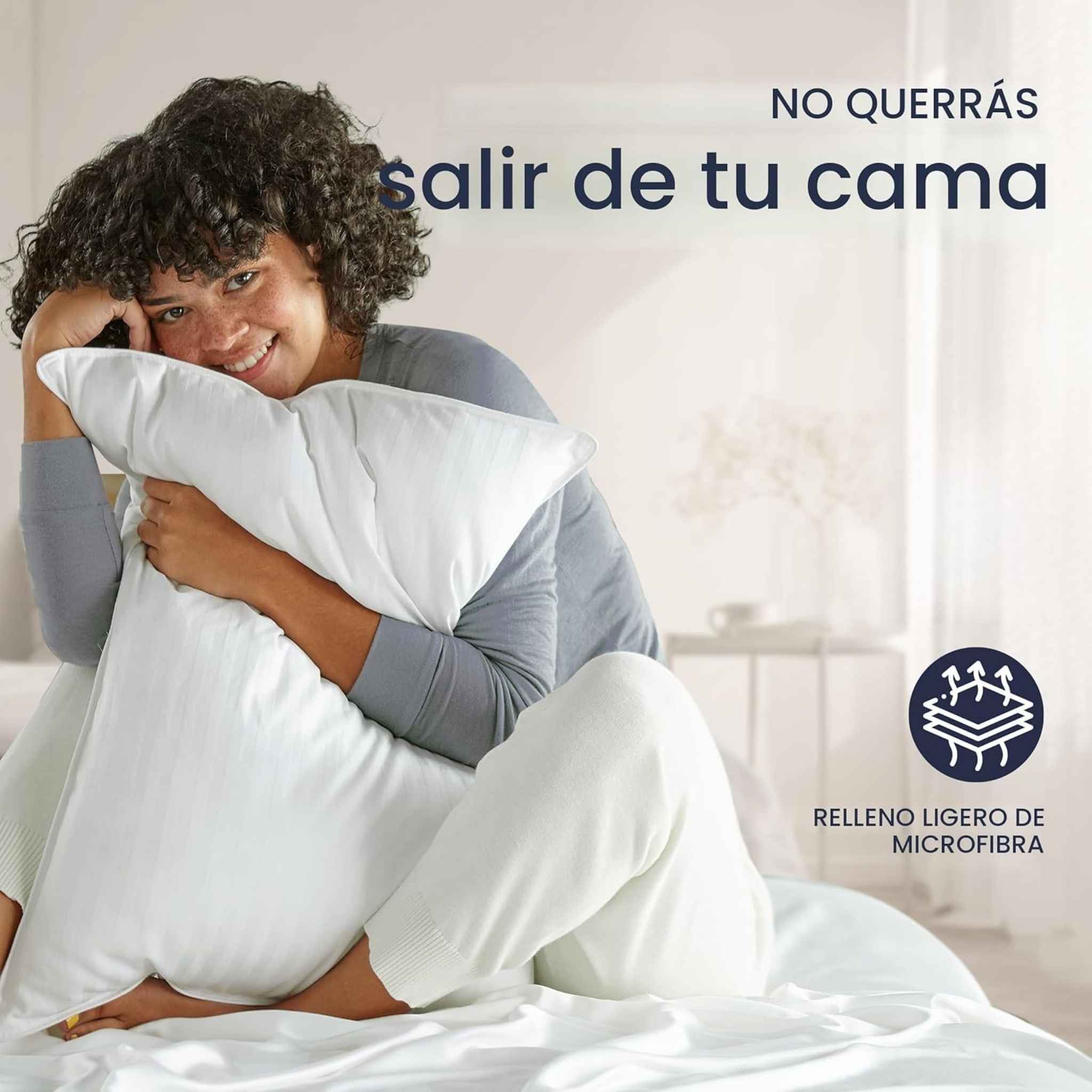 Set de 2 Almohadas Siliconadas 70x50 cm Antialérgicas y Livianas