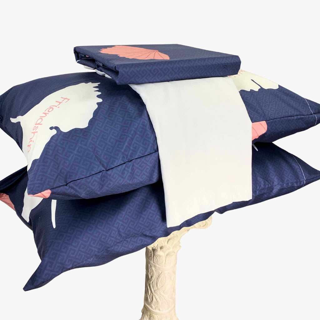 Juego de Sábanas Kioto Azul y Rosa