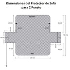 Protector de Sofá Acolchado a Cuadros Doble Faz 2 Puestos