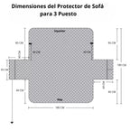 Protector de Sofá Acolchado a Cuadros Doble Faz 3 Puestos