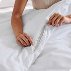 cierre funda duvet blanca