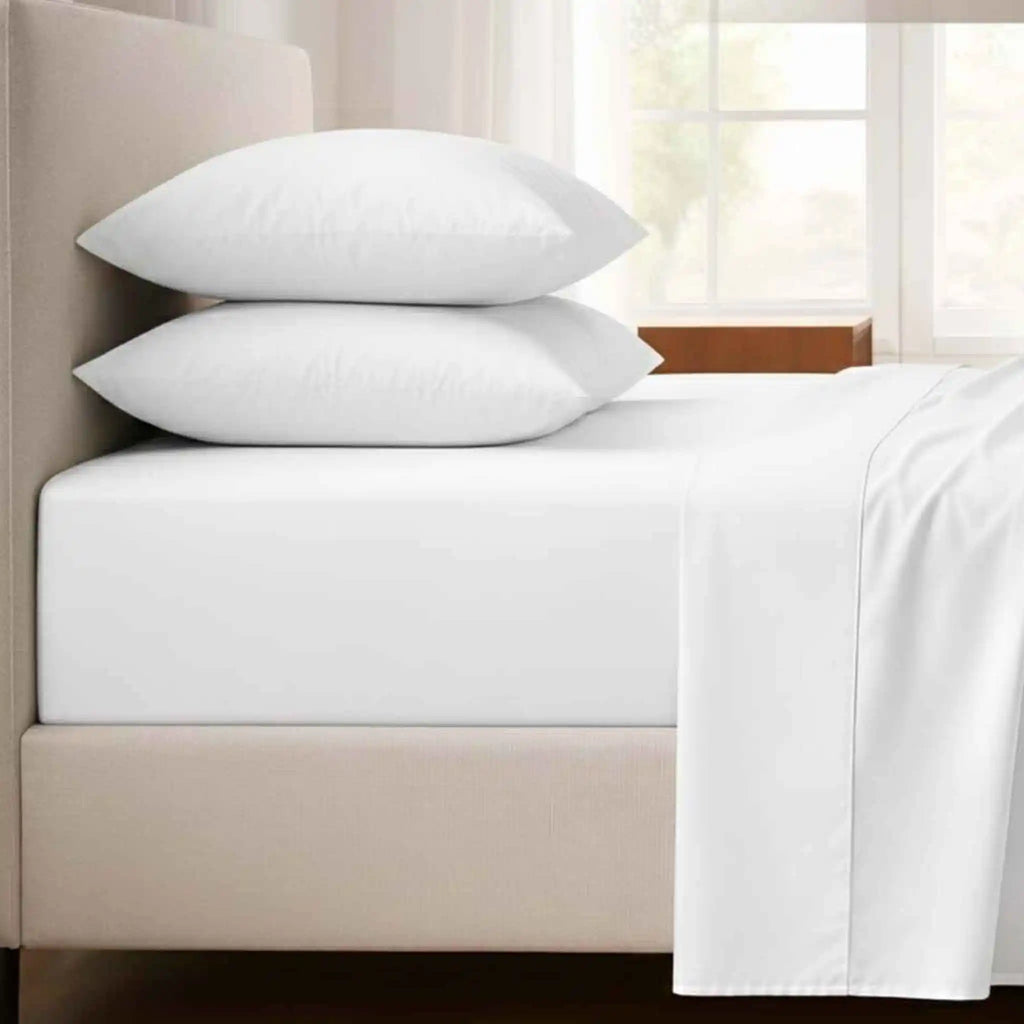 juego de sabanas blancas 300 hilos en cama doble estilo moderno