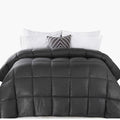 plumon negro estilo hotel con rayas satinadas suave acolchado elegante